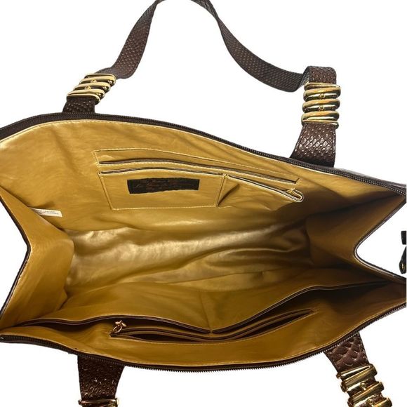 La Gioe di Toscana Metallic Leather Handbag Purse - Picture 7 of 9